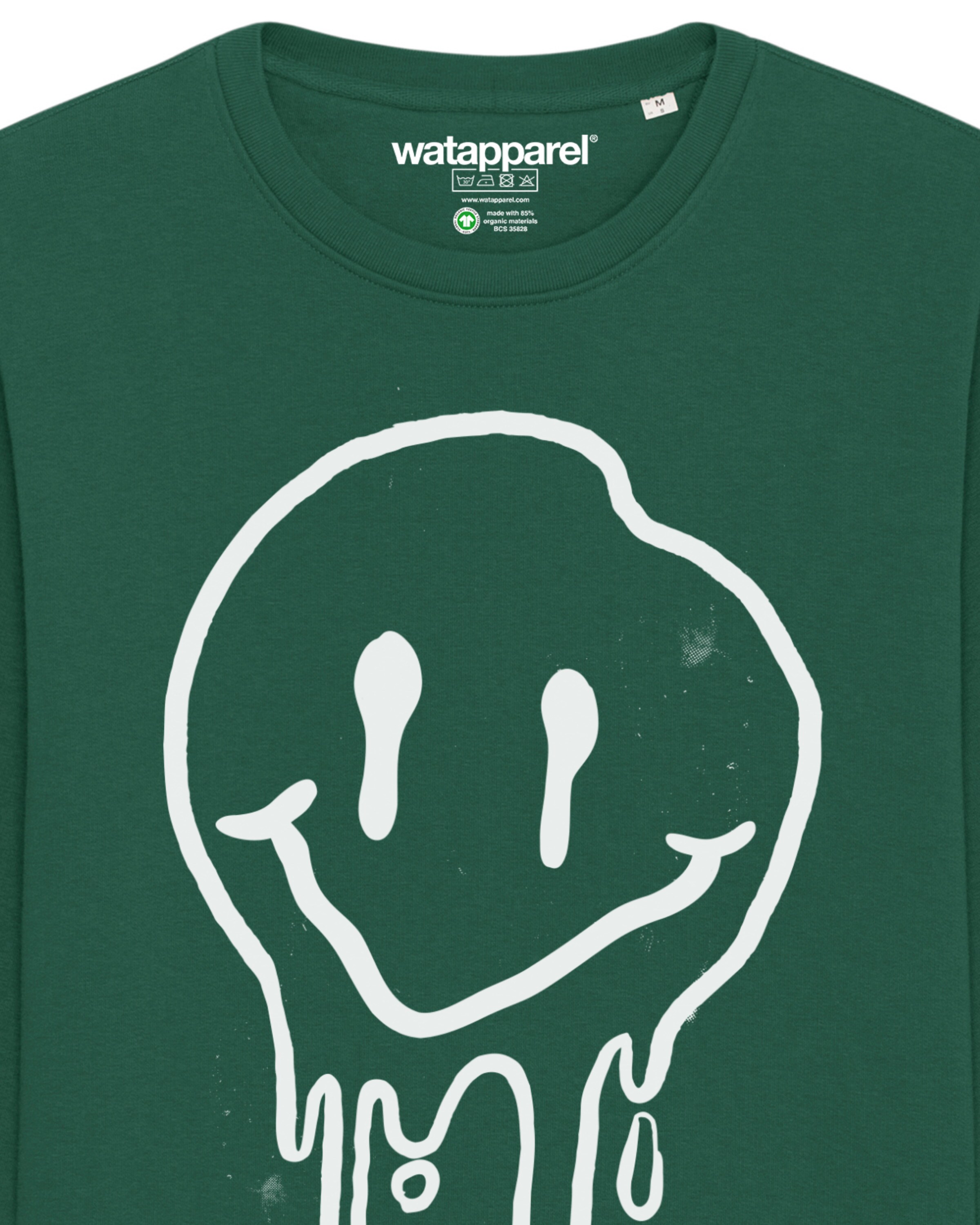 Sweat-shirt ' Smiley ' Watapparel en vert