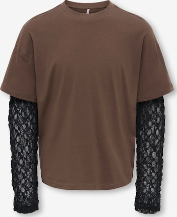 ONLY GIRLS Shirt 'KOGLIA' in Bruin: voorkant