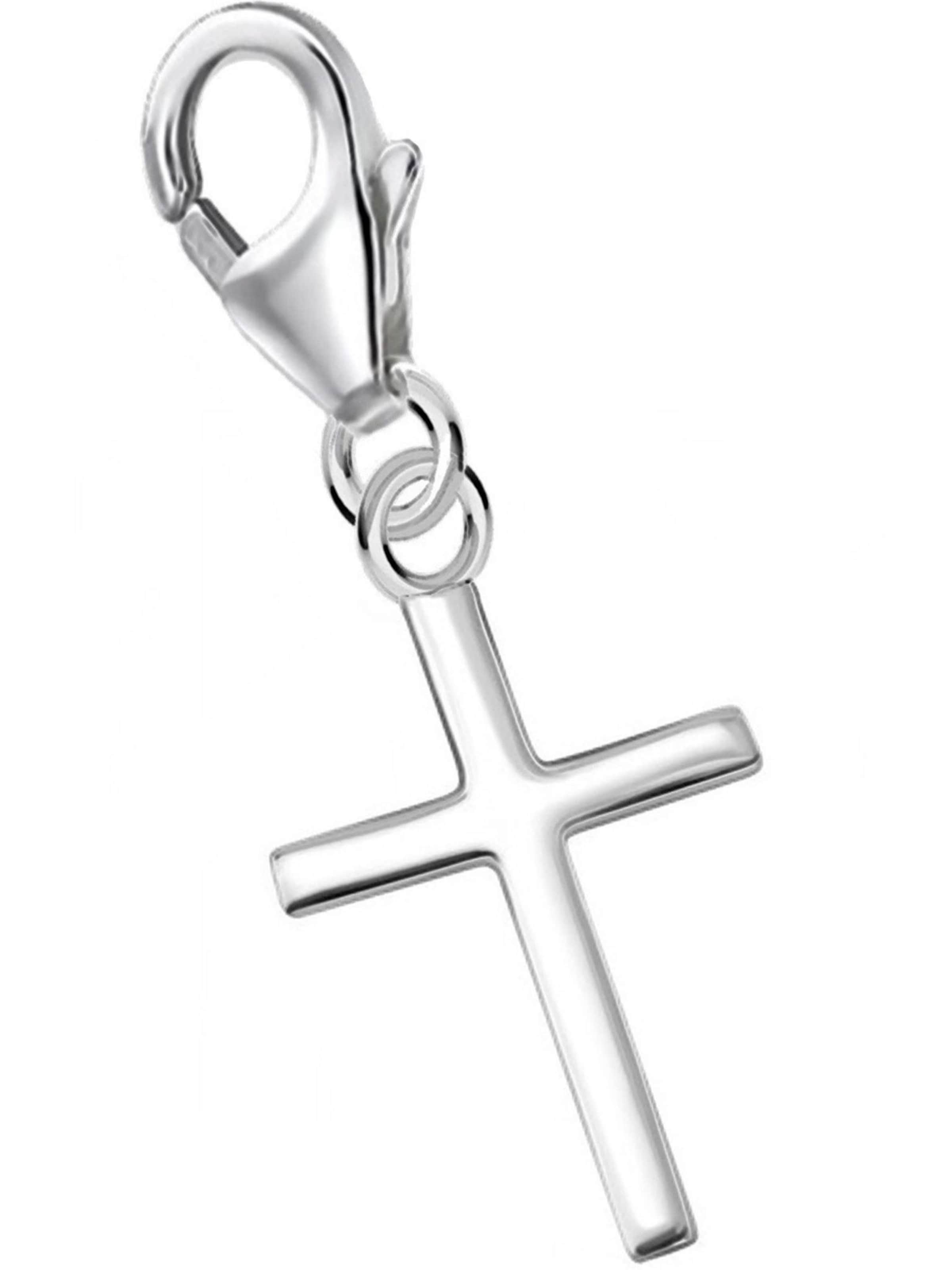 Goldene Hufeisen Pendant 'Kreuz' in Silver: front