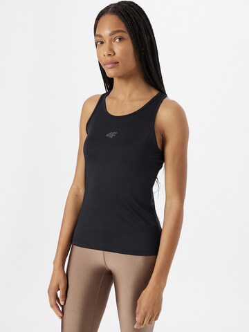 4F Sports Top in Black: front