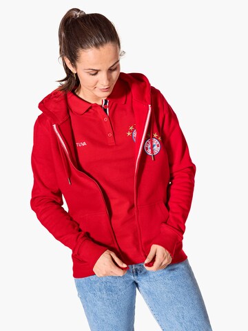 FC BAYERN MÜNCHEN Zip-Up Hoodie in Red: front