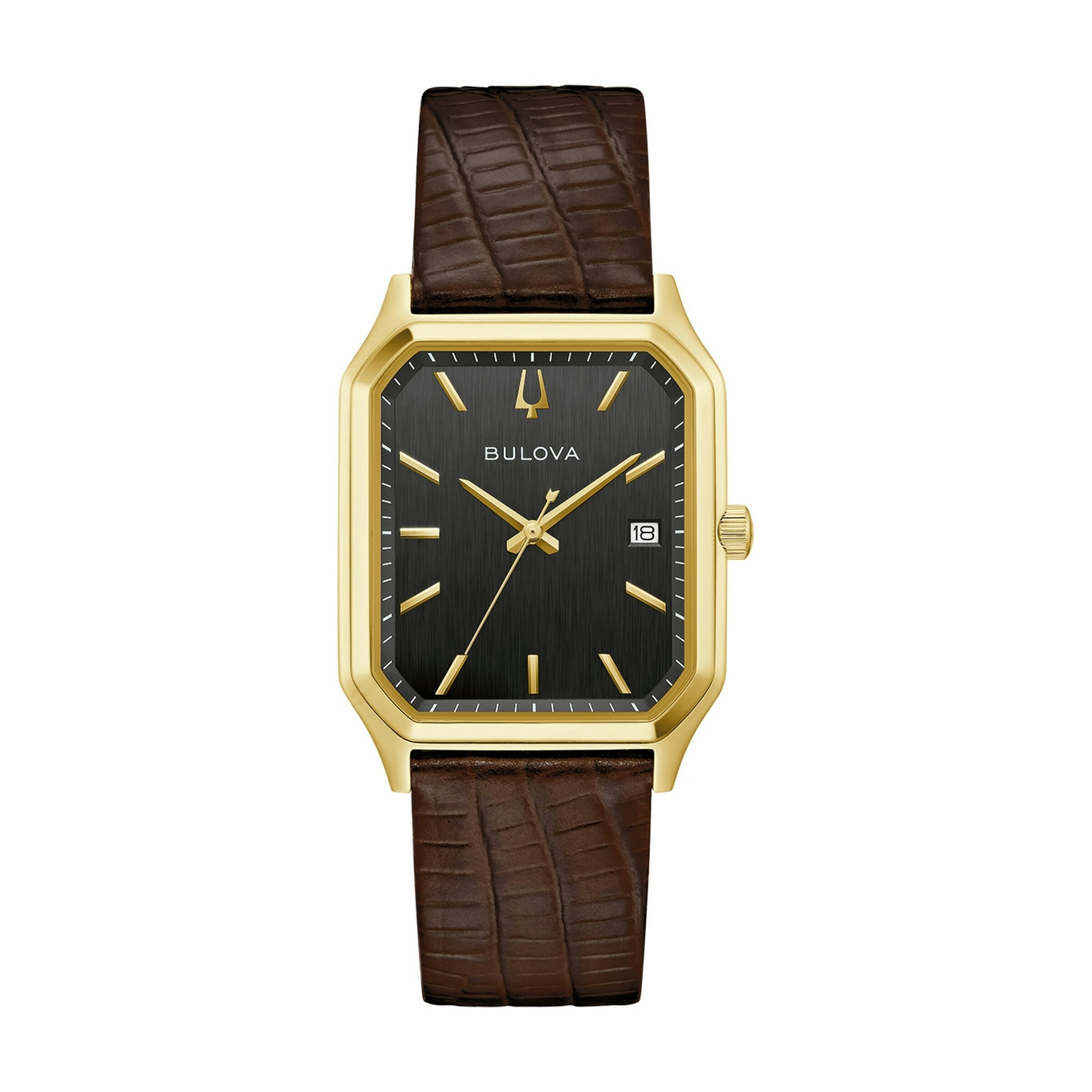 Bulova Analog Watch in Brown: front