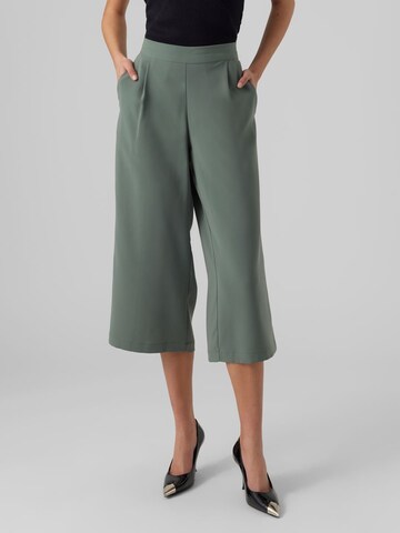 VERO MODA Wide leg Bandplooibroek in Groen: voorkant