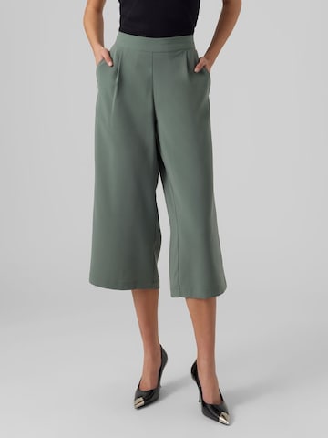 VERO MODA Wide leg Pleat-Front Pants in Green: front