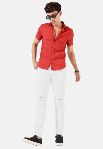 Campus Sutra Regular fit Overhemd 'Joseph' in Rood