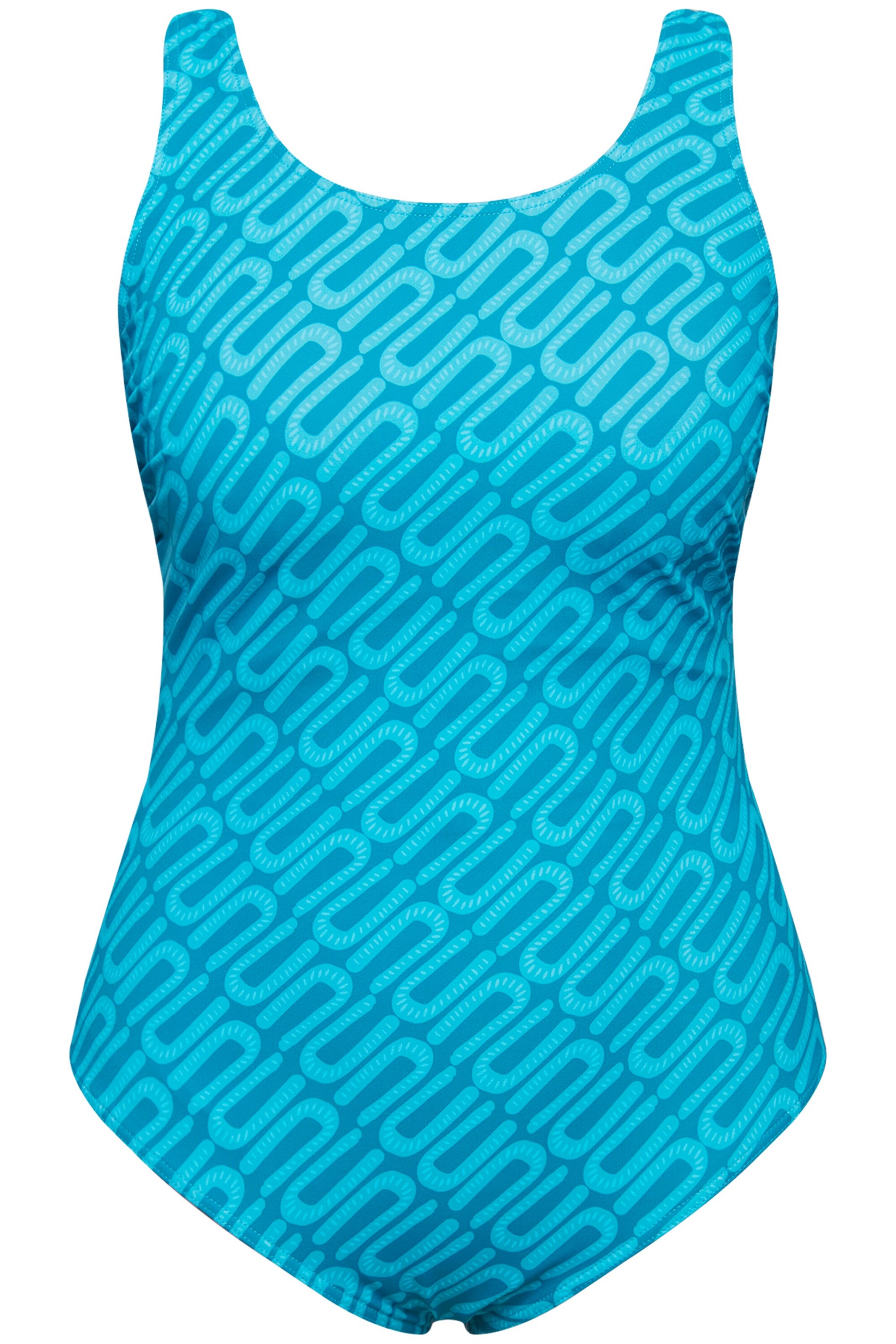 Ulla Popken Bustier Badeanzug in Blau: Vorderseite