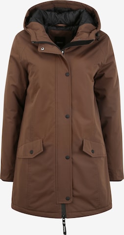 Oxmo Between-Seasons Parka 'Tamila' in Brown: front