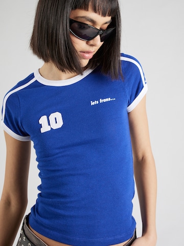iets frans T-Shirt 'IF MIA FOOTBALL BABY' in Blau