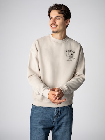 Sublevel Sweatshirt 'Worker' in Beige: Vorderseite