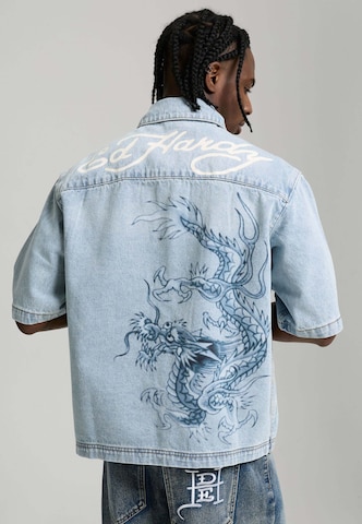 Ed Hardy Comfort fit Srajca 'Tonal Dragon' | modra barva: sprednja stran