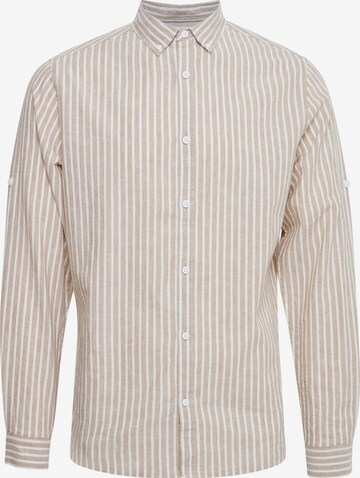 INDICODE JEANS Button Up Shirt 'Hanko' in Beige: front