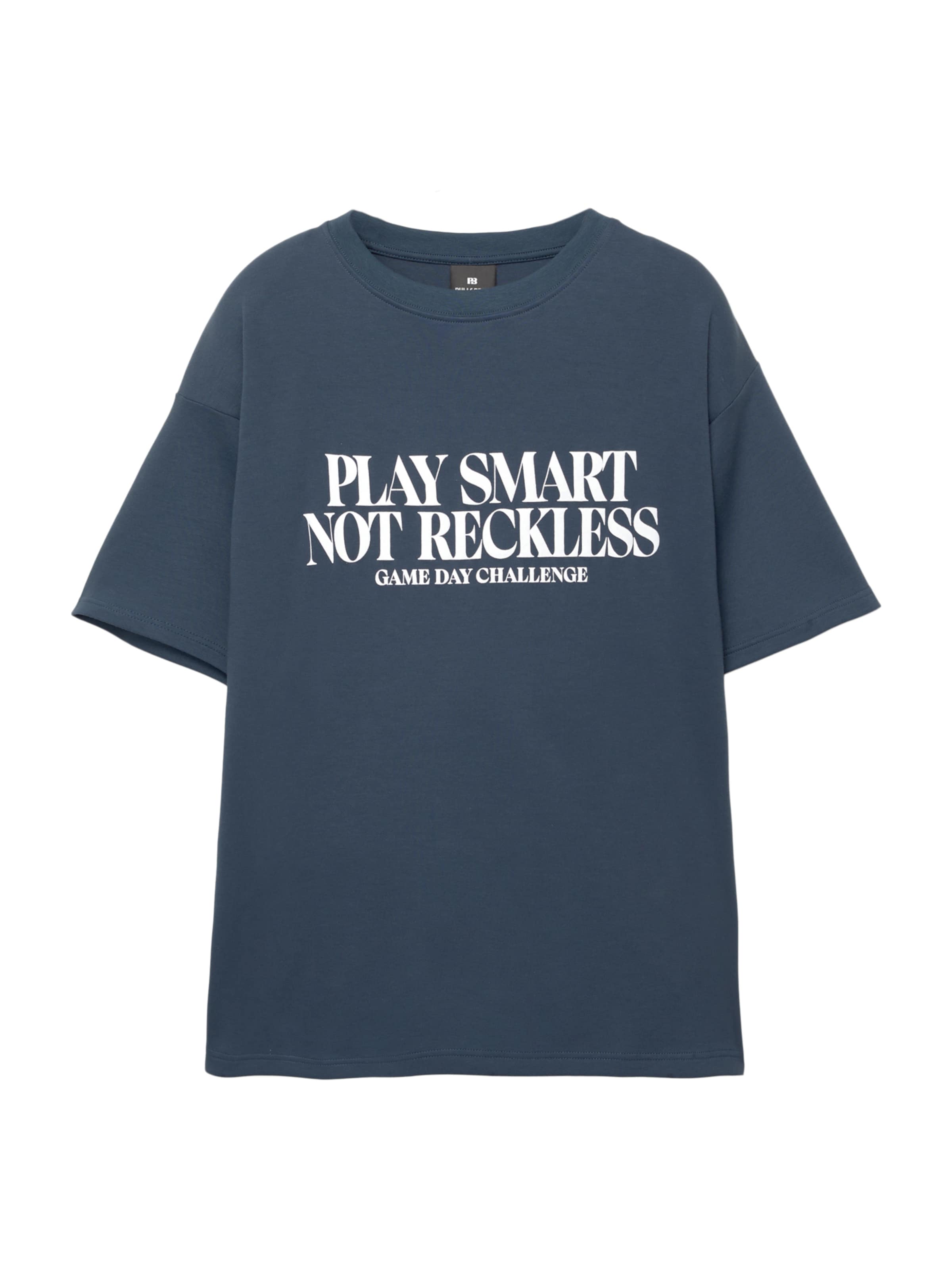 Pull&Bear Bluser & t-shirts i safir / hvid, Produktvisning