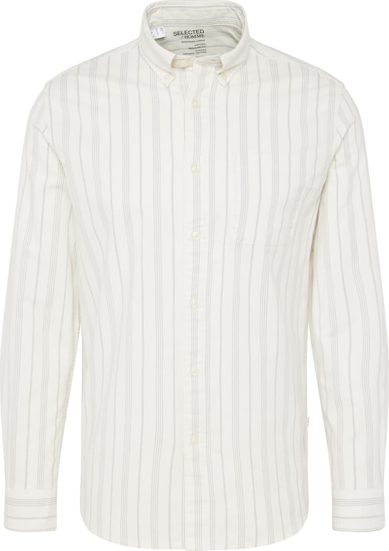 SELECTED HOMME Regular Fit Hemd 'RICK' in Grau Weiß