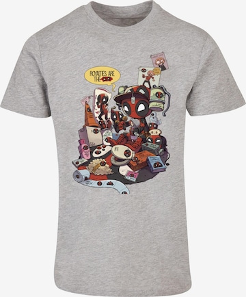 ABSOLUTE CULT T-Shirt 'Deadpool - Merchandise Royalties' in Grau: predná strana