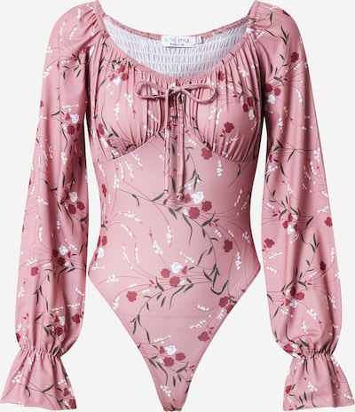 In The Style Blouse bodysuit in Fir / Pink / Dark pink / White, Item view