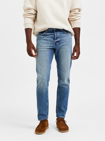 Tapered Jeans de la SELECTED HOMME pe albastru: față