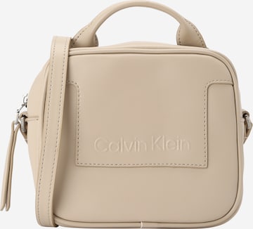Calvin Klein - Mala de ombro em bege: frente