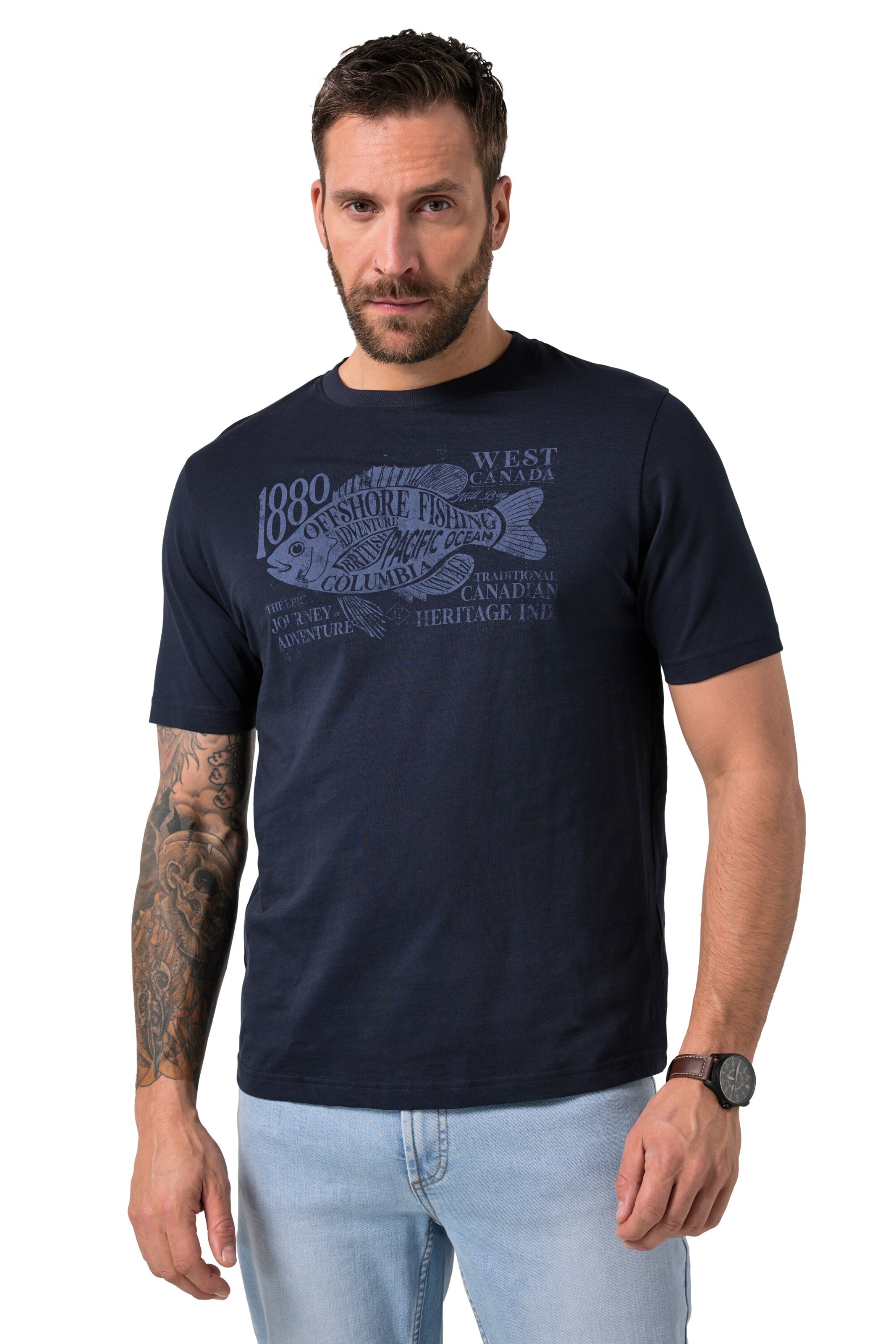 JP1880 Shirt in Blauw: voorkant