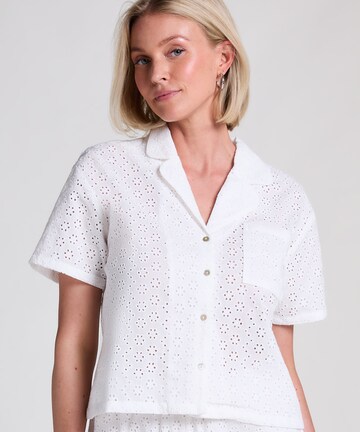 Chemise de nuit Hunkemöller en blanc : devant