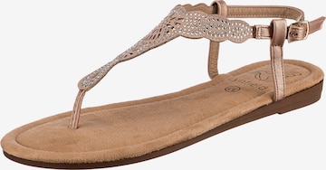 Lynfield T-Bar Sandals in Gold: front