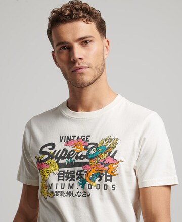 T-Shirt 'Narrative' Superdry en blanc