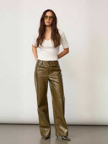 Regular Pantalon ' RichaCC ' co'couture en vert : devant