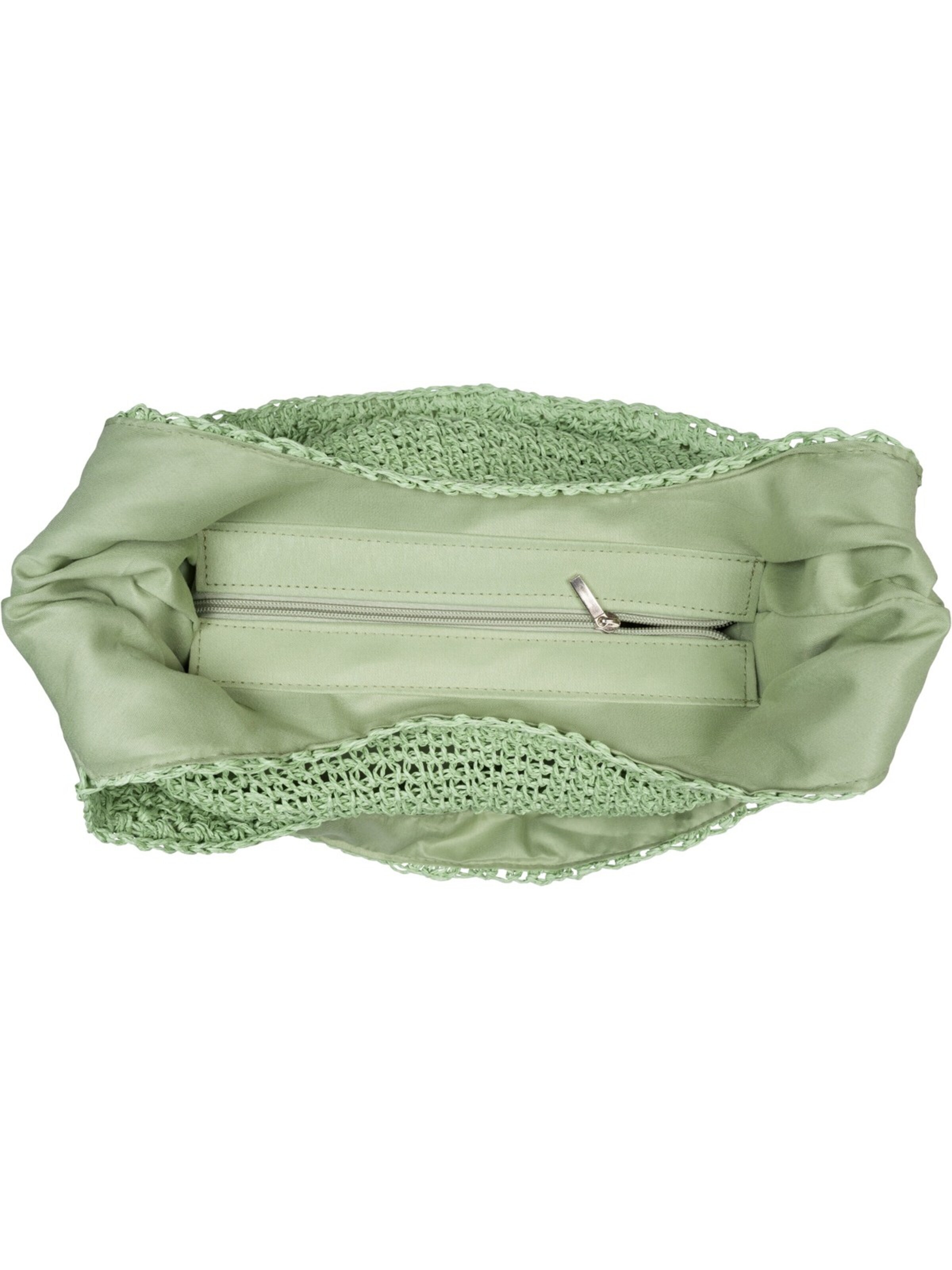 styleBREAKER Shoulder bag 'Papierstroh Beuteltasche' in Green