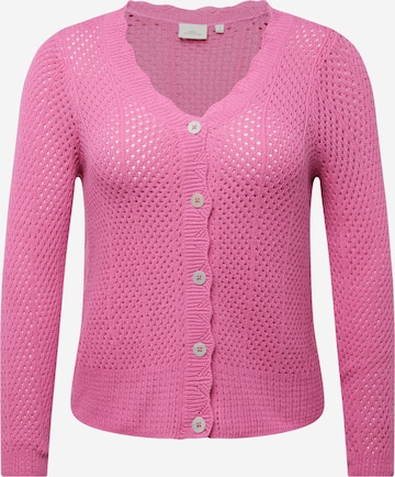 ONLY Carmakoma Gebreid vest 'ROSELIA' in Roze: voorkant