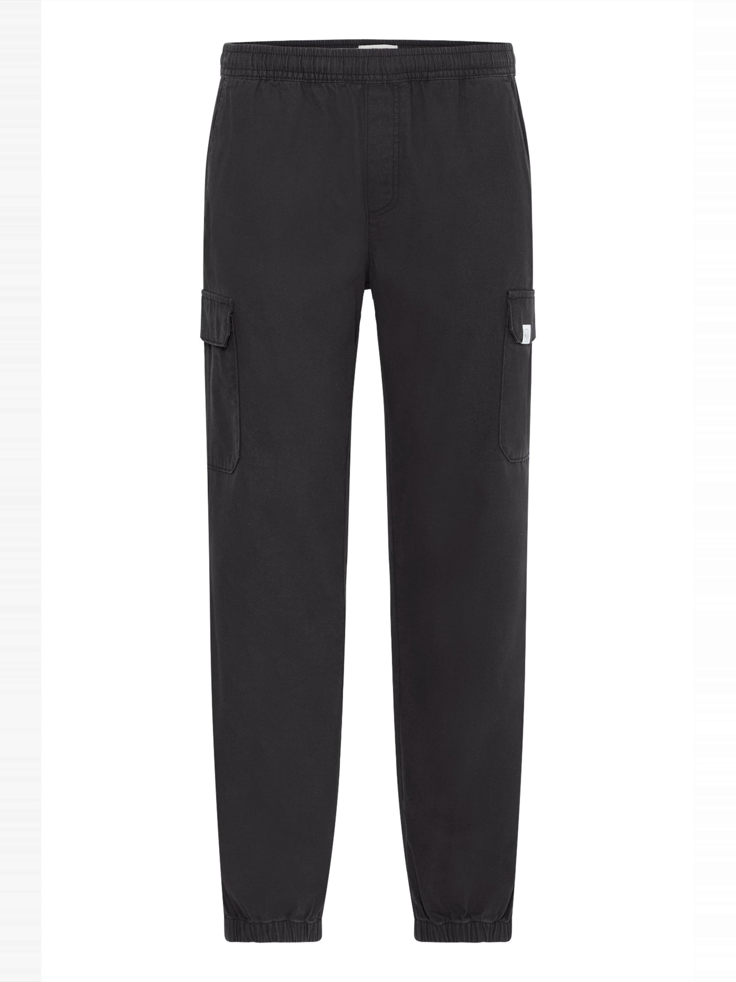 !Solid - Tapered Pantalón cargo 'CAELAN' en negro: frente