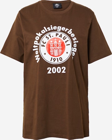 T-shirt FC St. Pauli en marron : devant