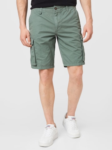 regular Pantaloni cargo di bugatti in verde: frontale