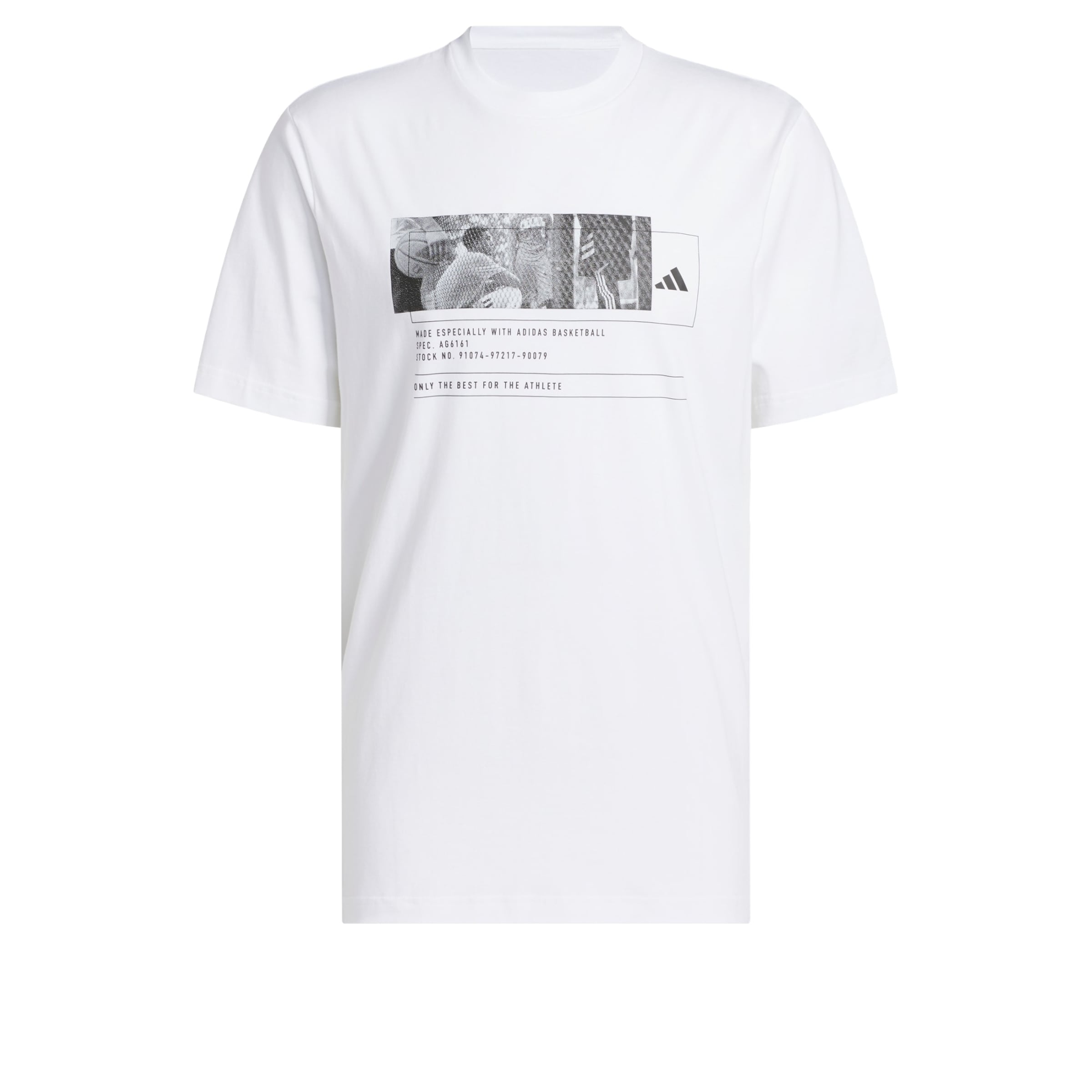 ADIDAS PERFORMANCE - Camiseta funcional 'Basketball Graphic' en blanco: frente