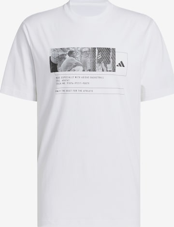 ADIDAS PERFORMANCE - Camiseta funcional 'Basketball Graphic' en blanco: frente