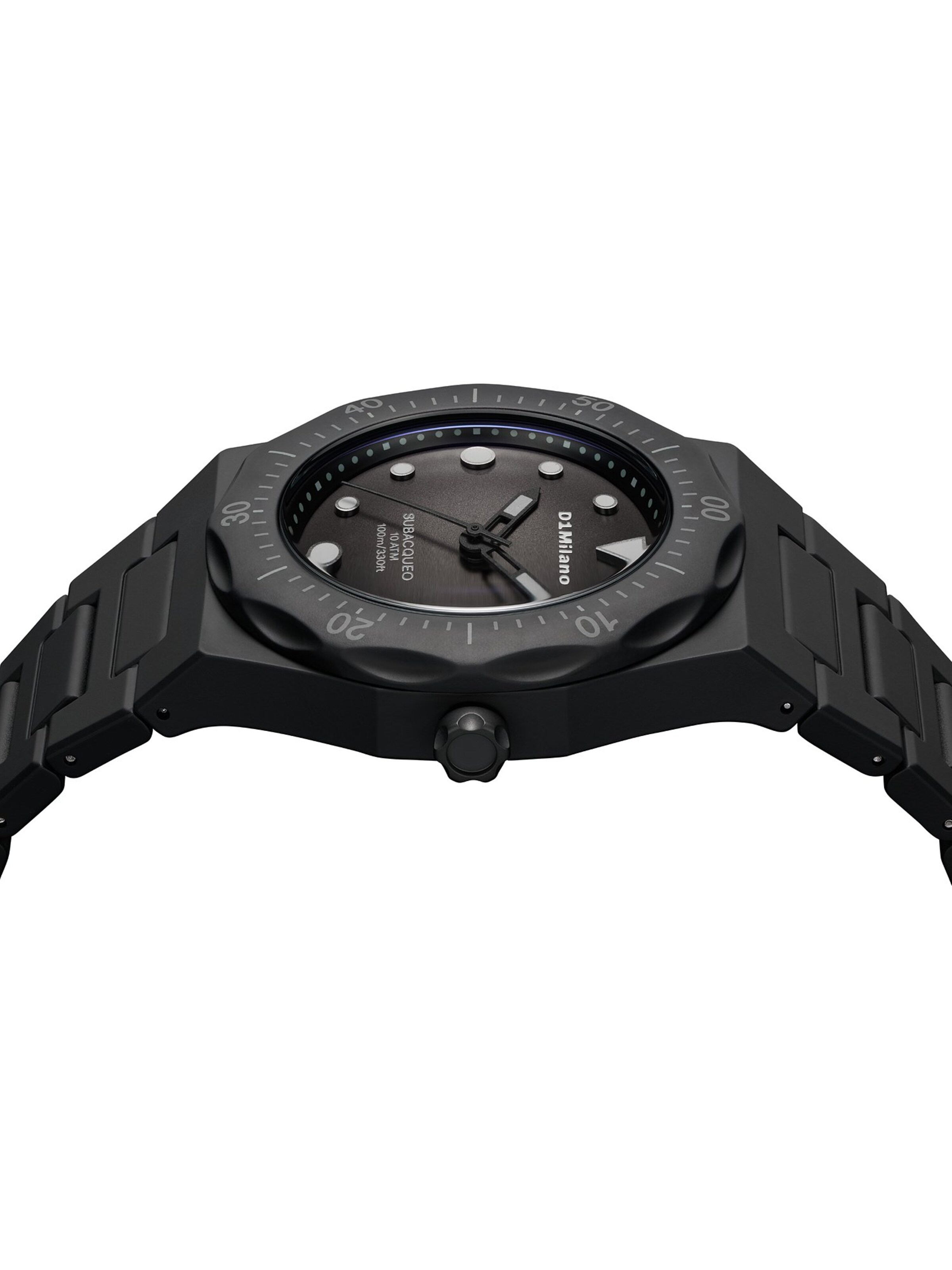 D1 Milano Analoguhr in Schwarz