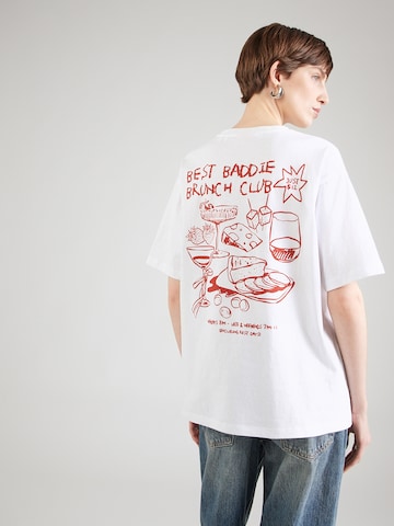 Tricou 'JXMILLOW' de la JJXX pe alb: față