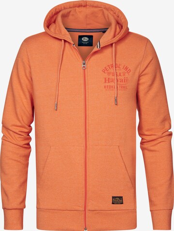 Petrol Industries Zip-Up Hoodie 'Bahama' in Orange: front