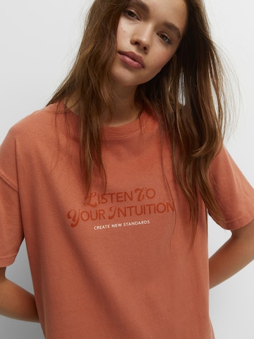 Pull&Bear Тениска в оранжево