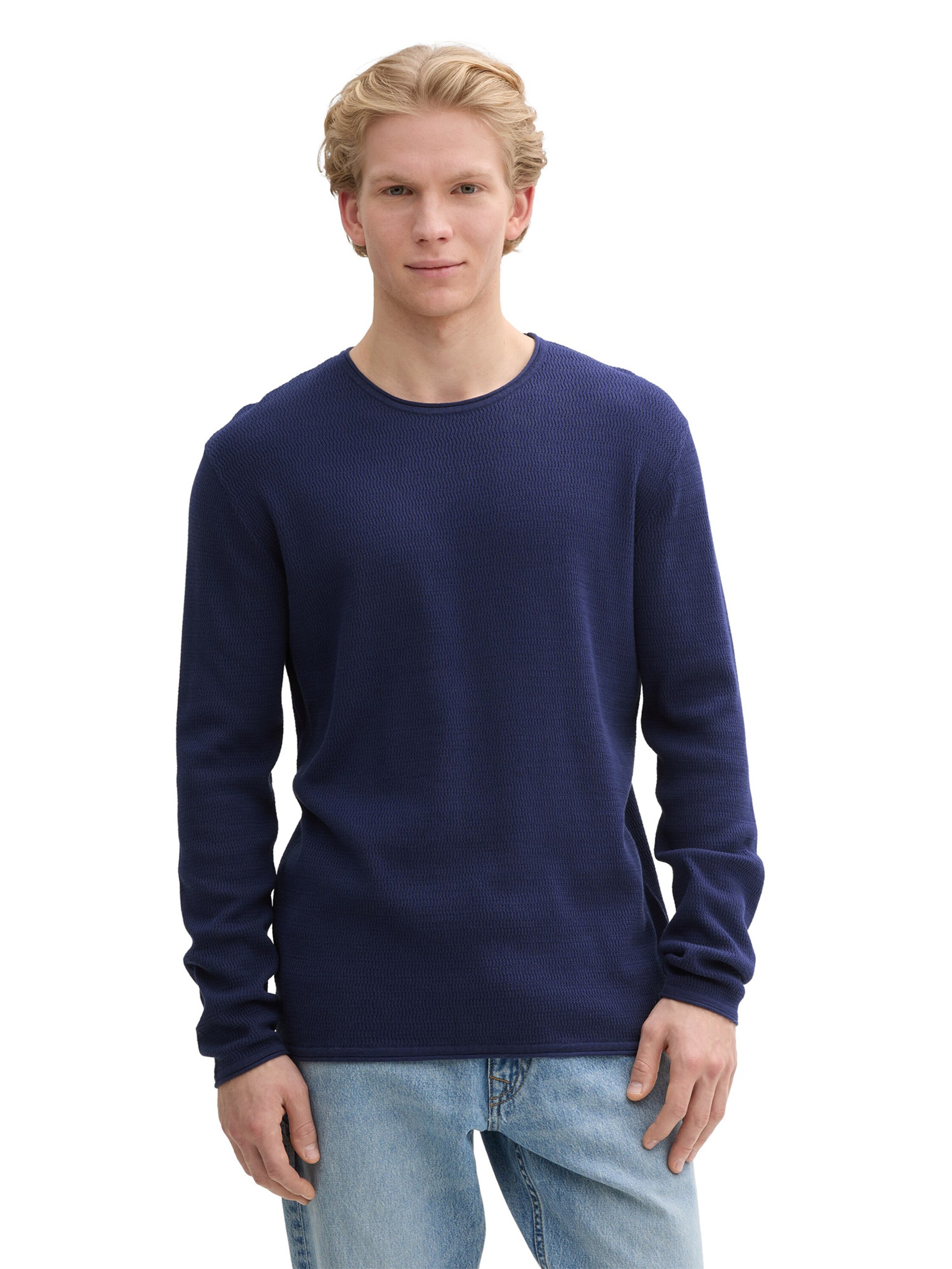 Pull-over TOM TAILOR DENIM en bleu : devant