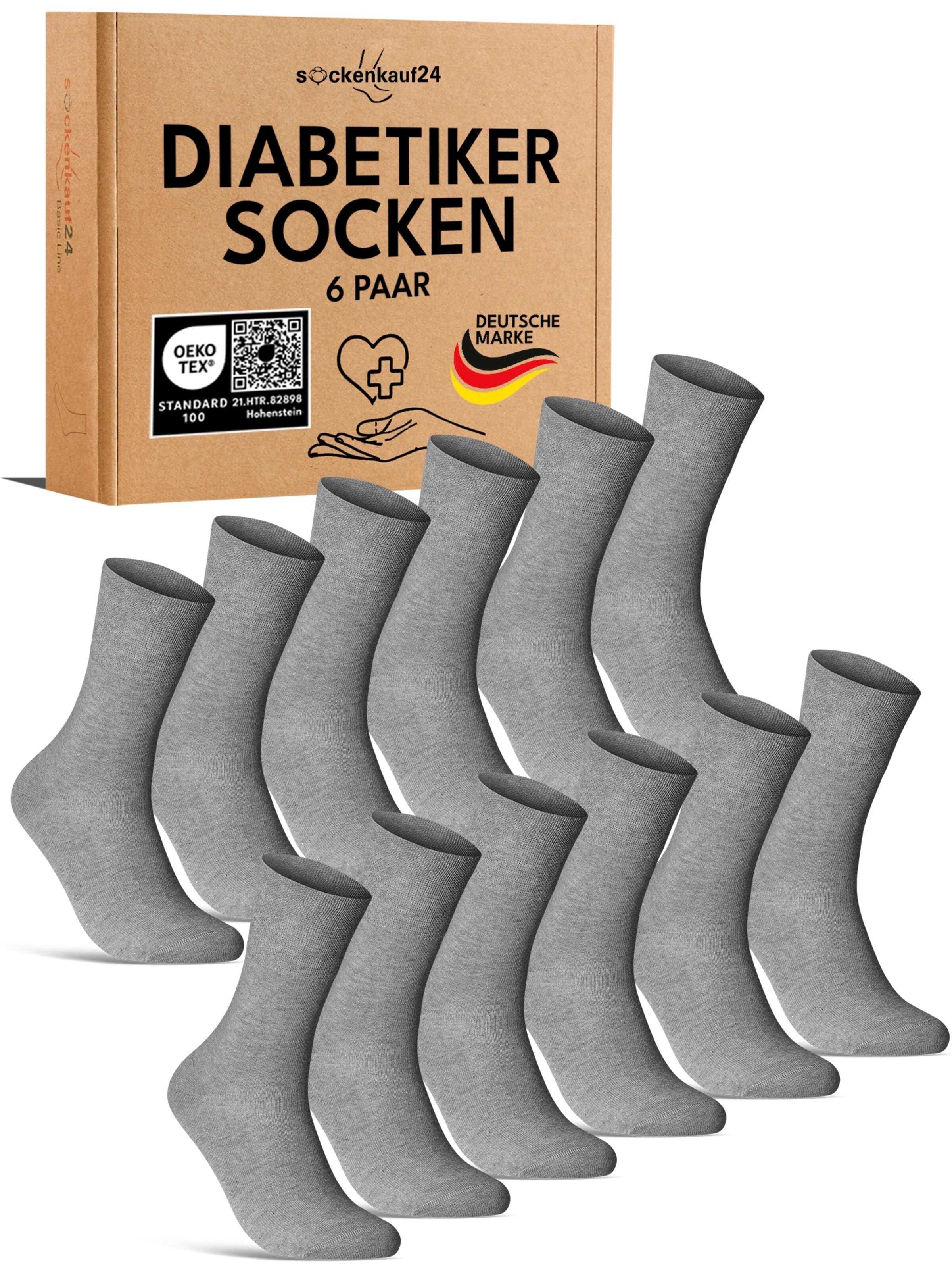 sockenkauf24 Socken 'Diabetiker Socken'‌‌‌‌‌‌ in 35-38 in grau, Produktansicht