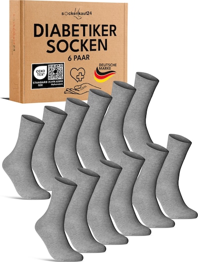 sockenkauf24 Socken 'Diabetiker Socken' in 35-38 in grau, Produktansicht