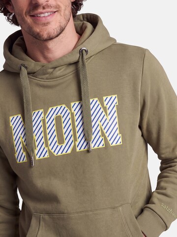 salzhaut Sweatshirt 'Heff - Moin' in Green: front