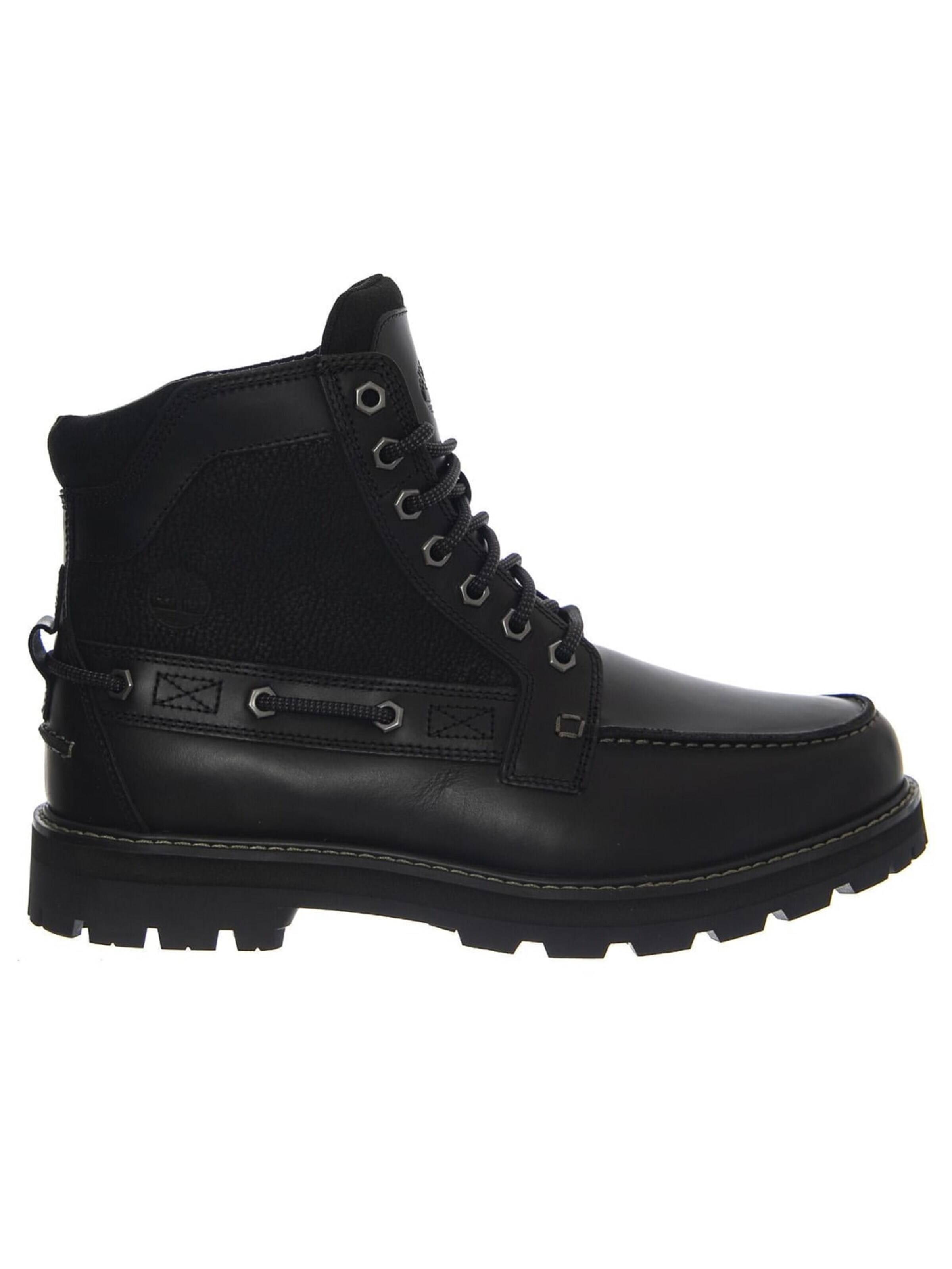 Bottes à lacets 'Britton Road Mid Lace Up -- Men's Black Full Grain Leather' TIMBERLAND en noir