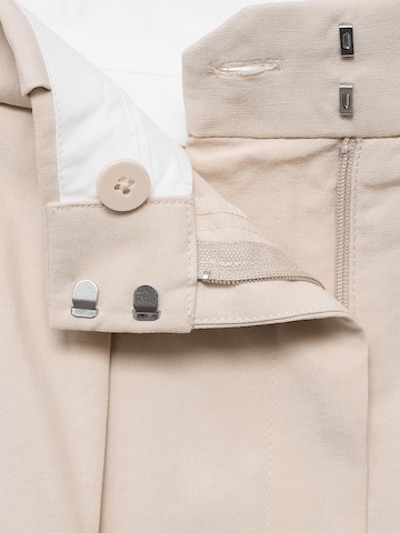 MANGO Regular Pleated Pants 'GRETA' in Beige