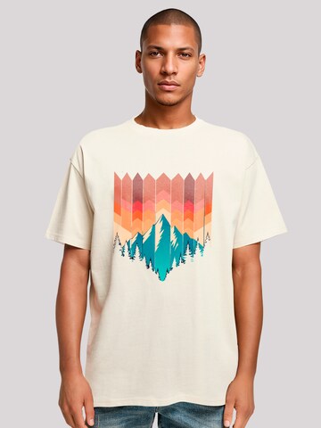 F4NT4STIC Shirt 'Berg Sonnenuntergang' in Beige: front