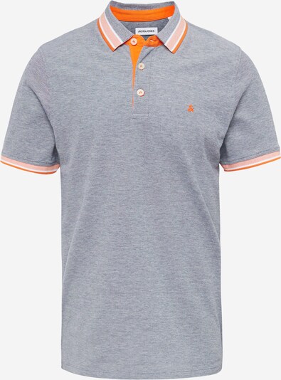 JACK & JONES T-Shirt 'Paulos' en bleu fumé / mandarine / blanc, Vue avec produit