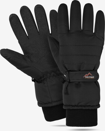 Gants de sport 'Snowguard ProTect' normani en noir : devant