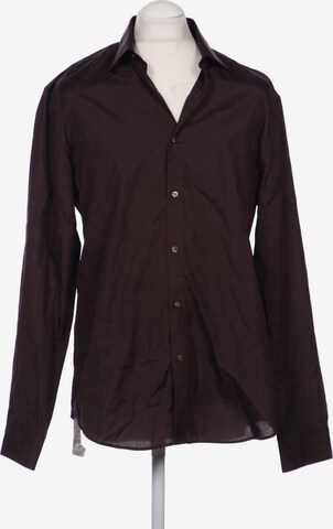 Calvin Klein Button Up Shirt in L in Brown: front