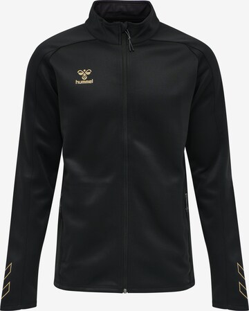 Hummel Athletic Zip-Up Hoodie in Black: front