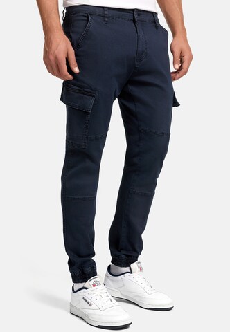 INDICODE JEANS Tapered Cargo trousers 'August' in Blue