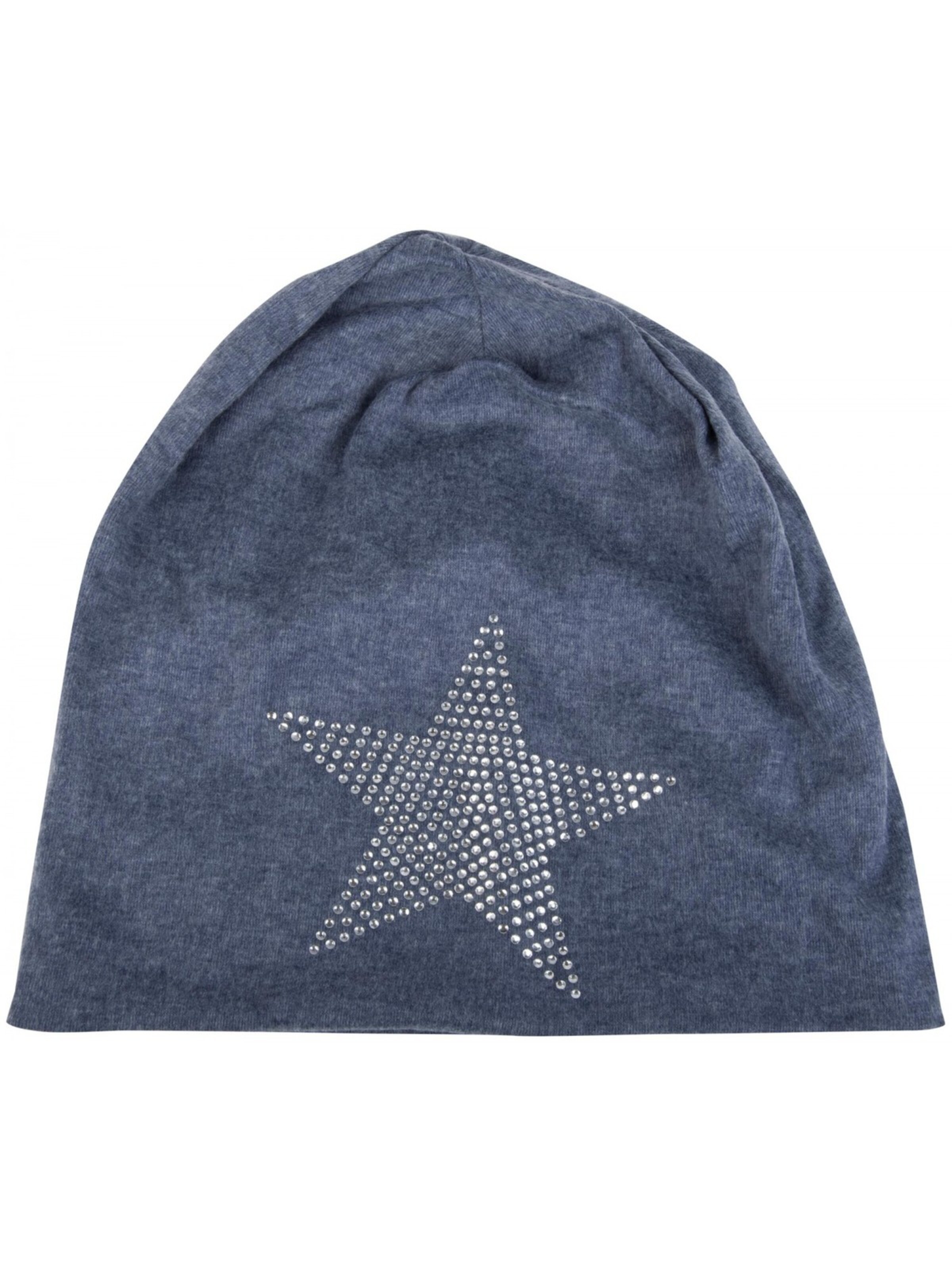 styleBREAKER Beanie 'Warme Beanie Mütze mit Strass Stern' in Blue